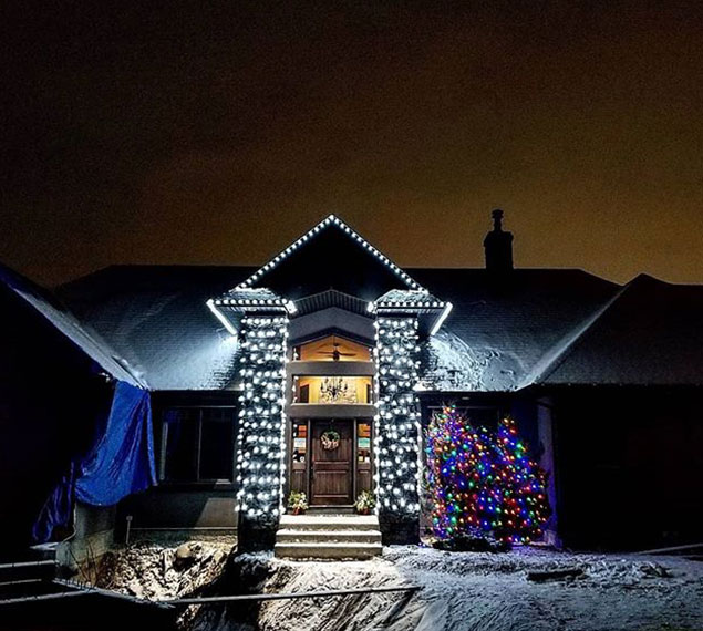 Christmas light installation