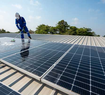 pressure washing solar panels