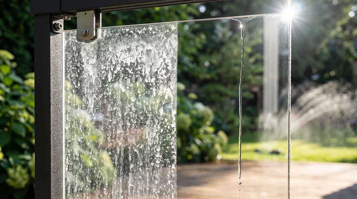 Look for Sprinkler Stains on Windows and Glass Railings